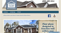 Desktop Screenshot of heritagehomesfamily.com